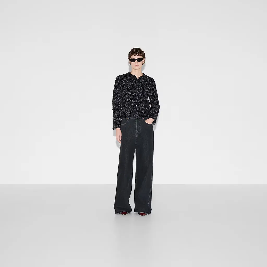 Wide Leg Denim Trouser