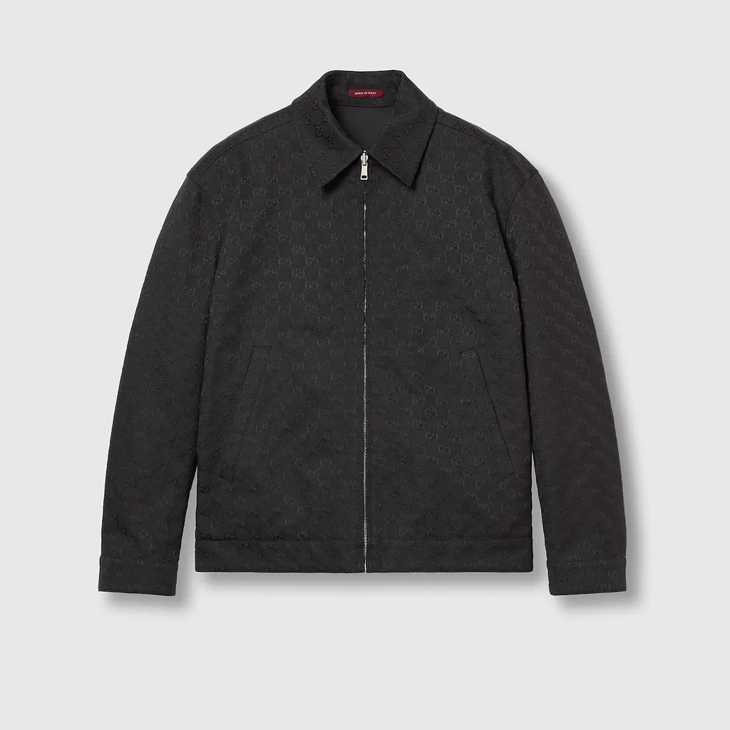 Reversible Nylon And Gg Canvas Jacket