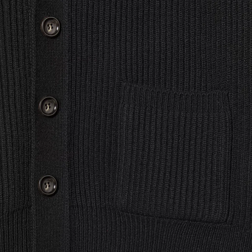 Wool Cashmere Rib Knit Cardigan