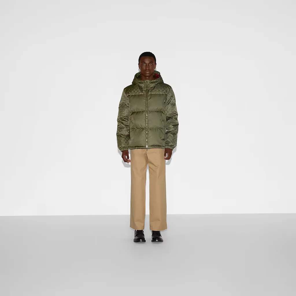 Gg Nylon Canvas Puffer Jacket