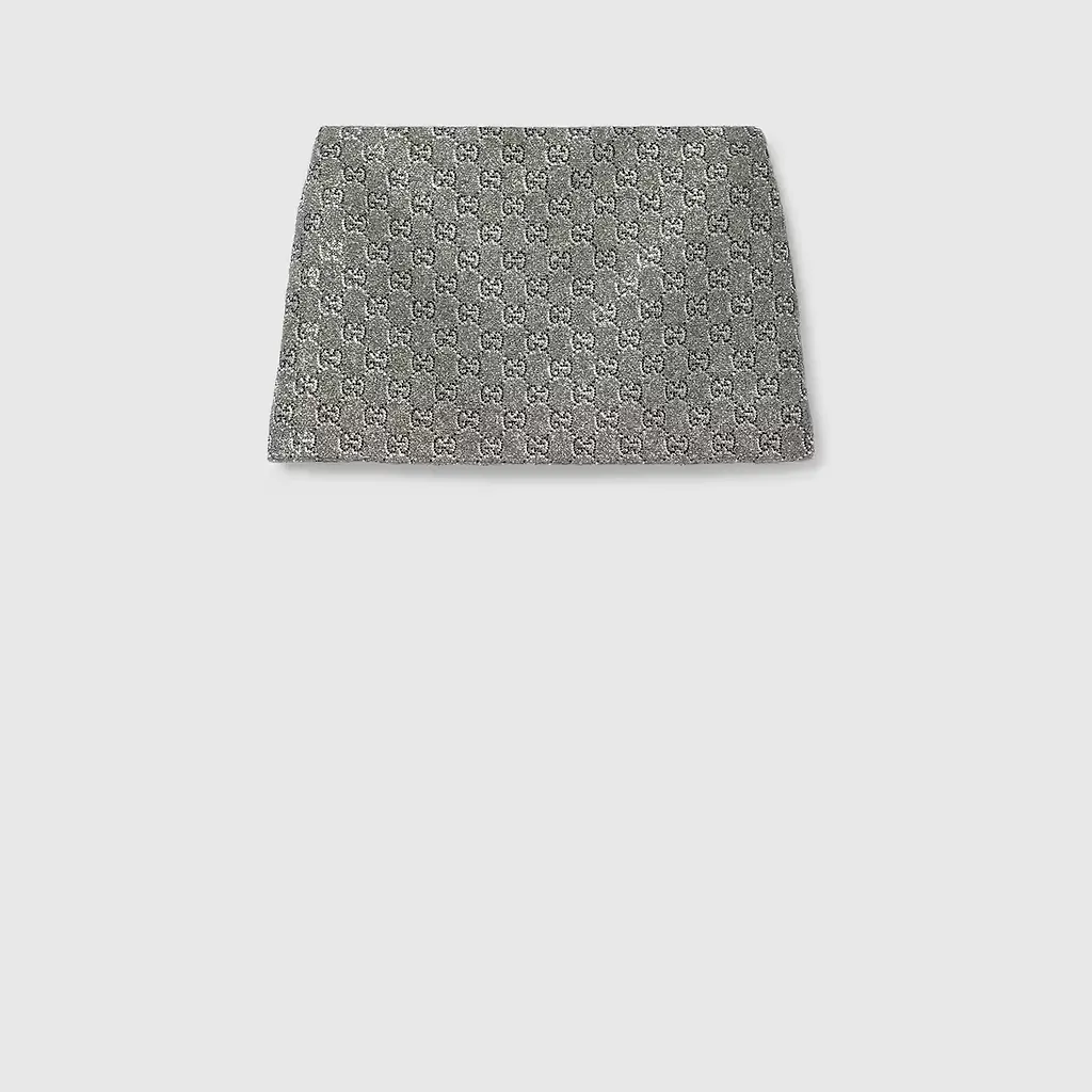 Embroidered Gg Wool Tweed Mini Skirt