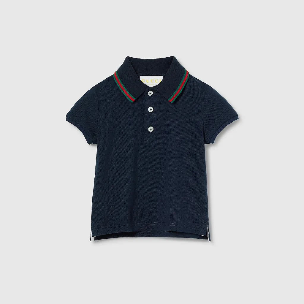 Baby Cotton Polo Shirt With Web
