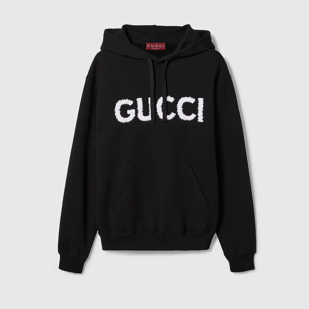 Cotton Jersey Hooded Sweatshirt With Embroidery