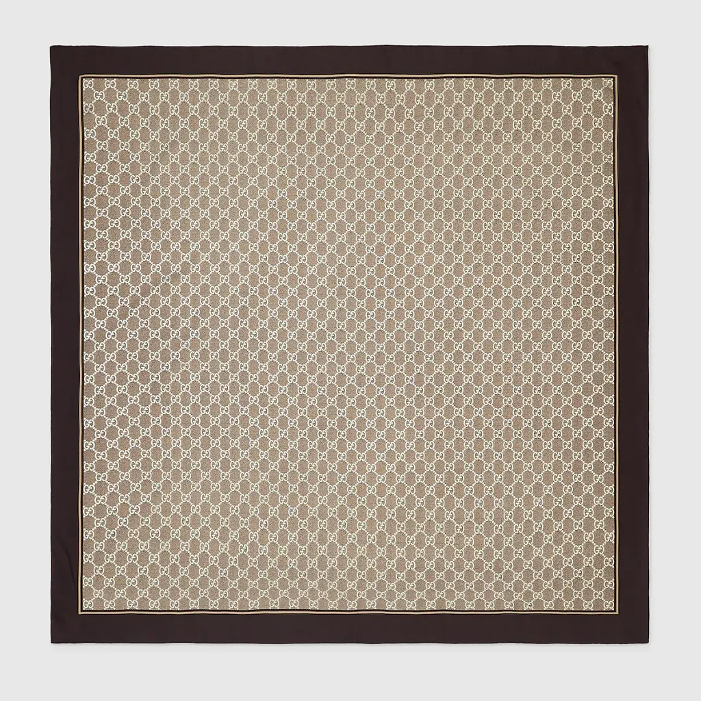 Laminated Printed Silk Twill Carré