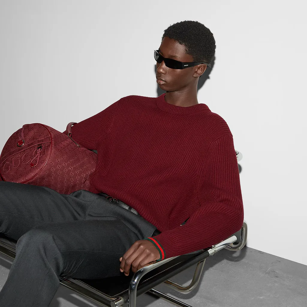 Wool Cashmere Rib Knit Sweater