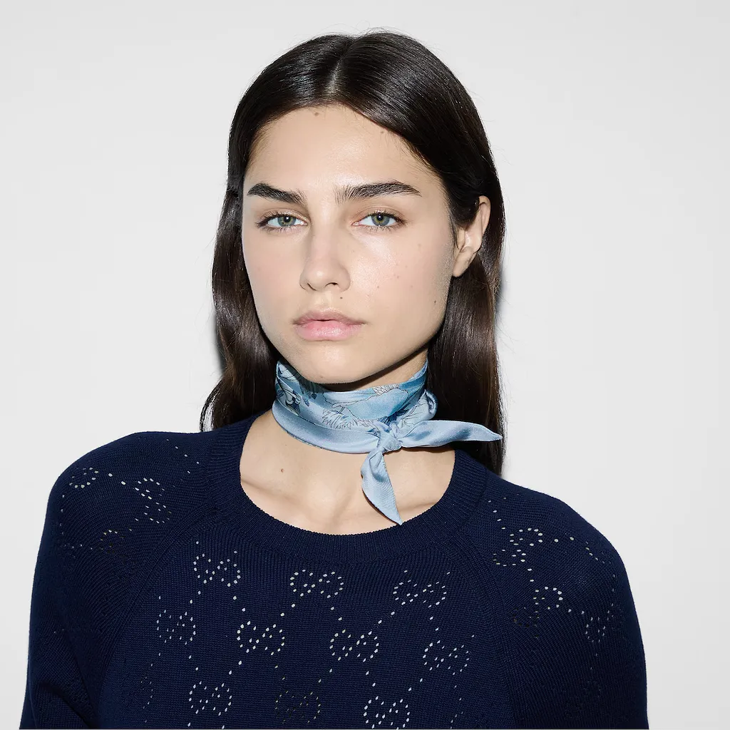 Printed Silk Neck Bow