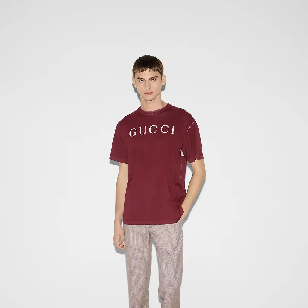 Cotton Jersey T-Shirt With Print