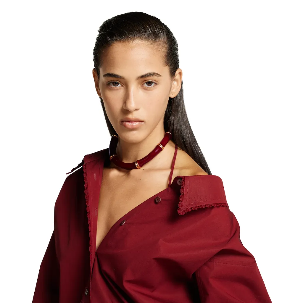 Cotton Poplin Shirt With Tie