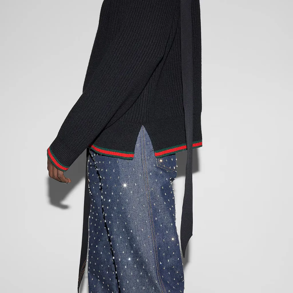 Wool Cashmere Rib Knit Sweater