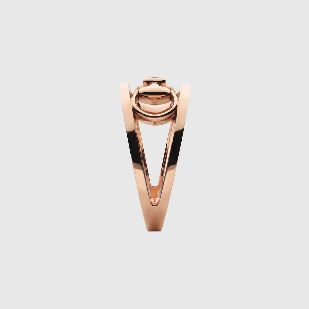 18K Horsebit Wide Diamond Ring