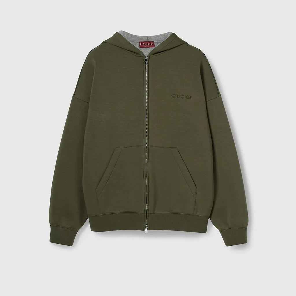 Embroidered Hooded Jersey Sweatshirt