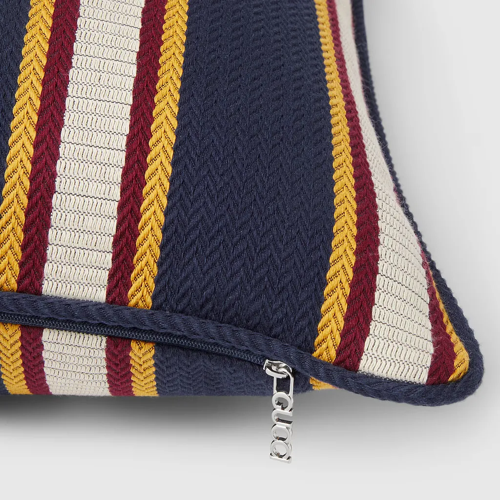 Small Striped Cotton Jacquard Cushion