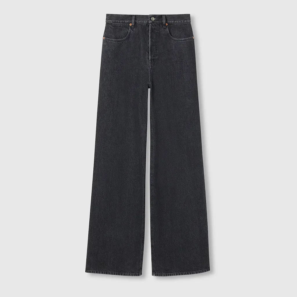 Wide Leg Denim Trouser