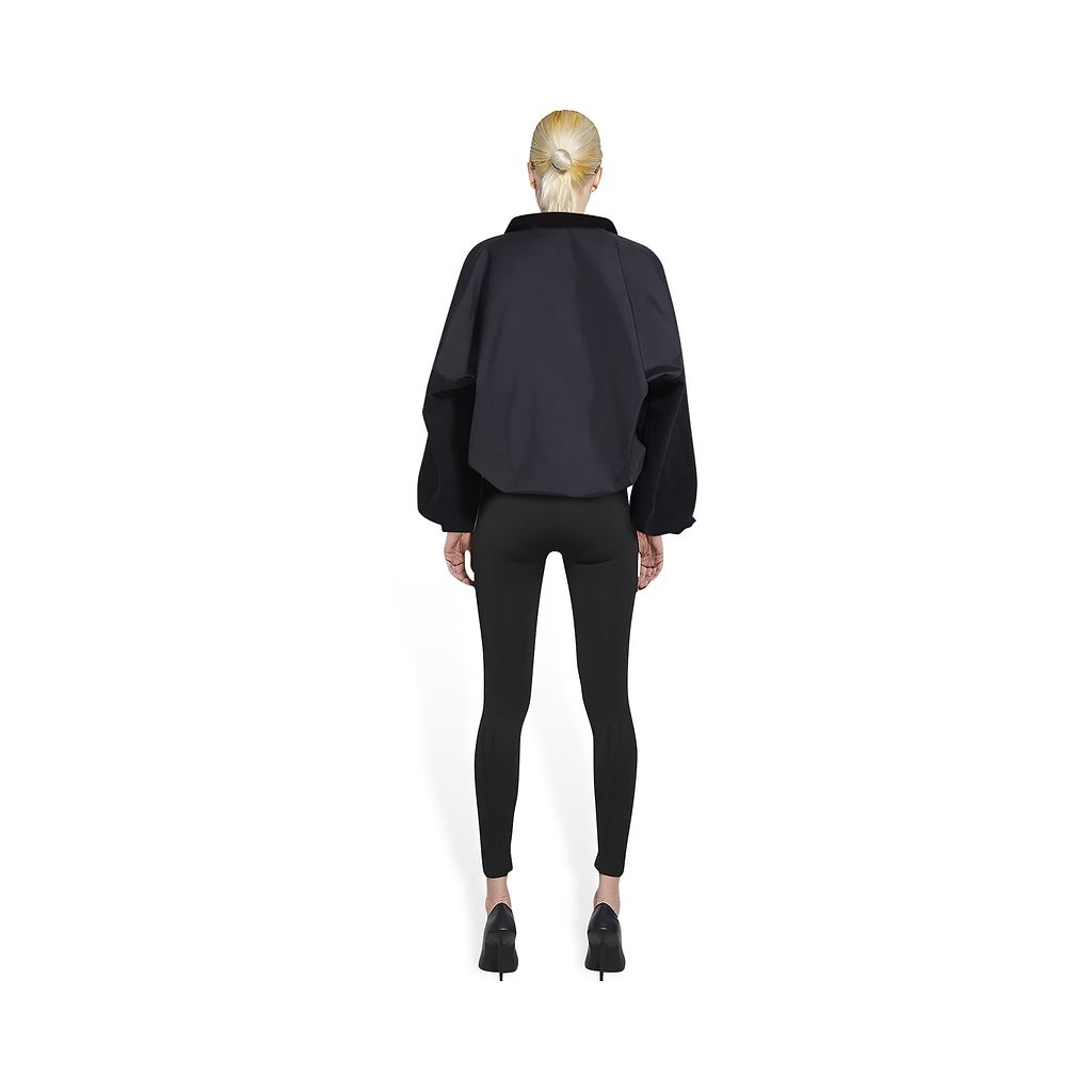 Zipped Nylon Logo Jacket