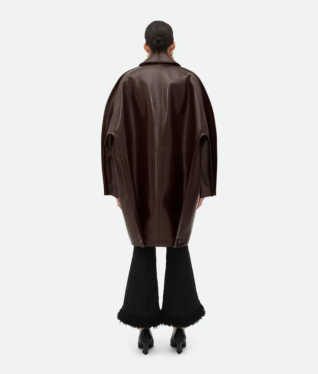 Leather Cocoon Coat