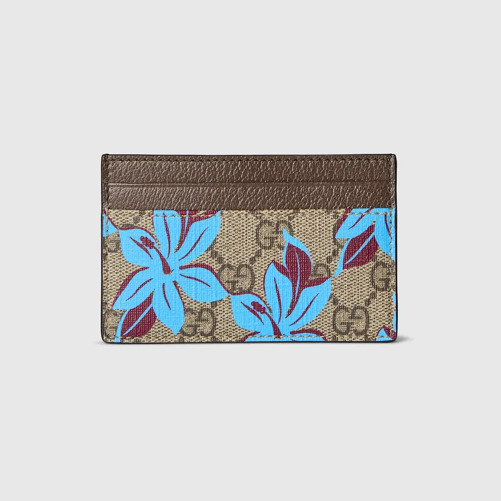 Gg Printed Card Case Wallet