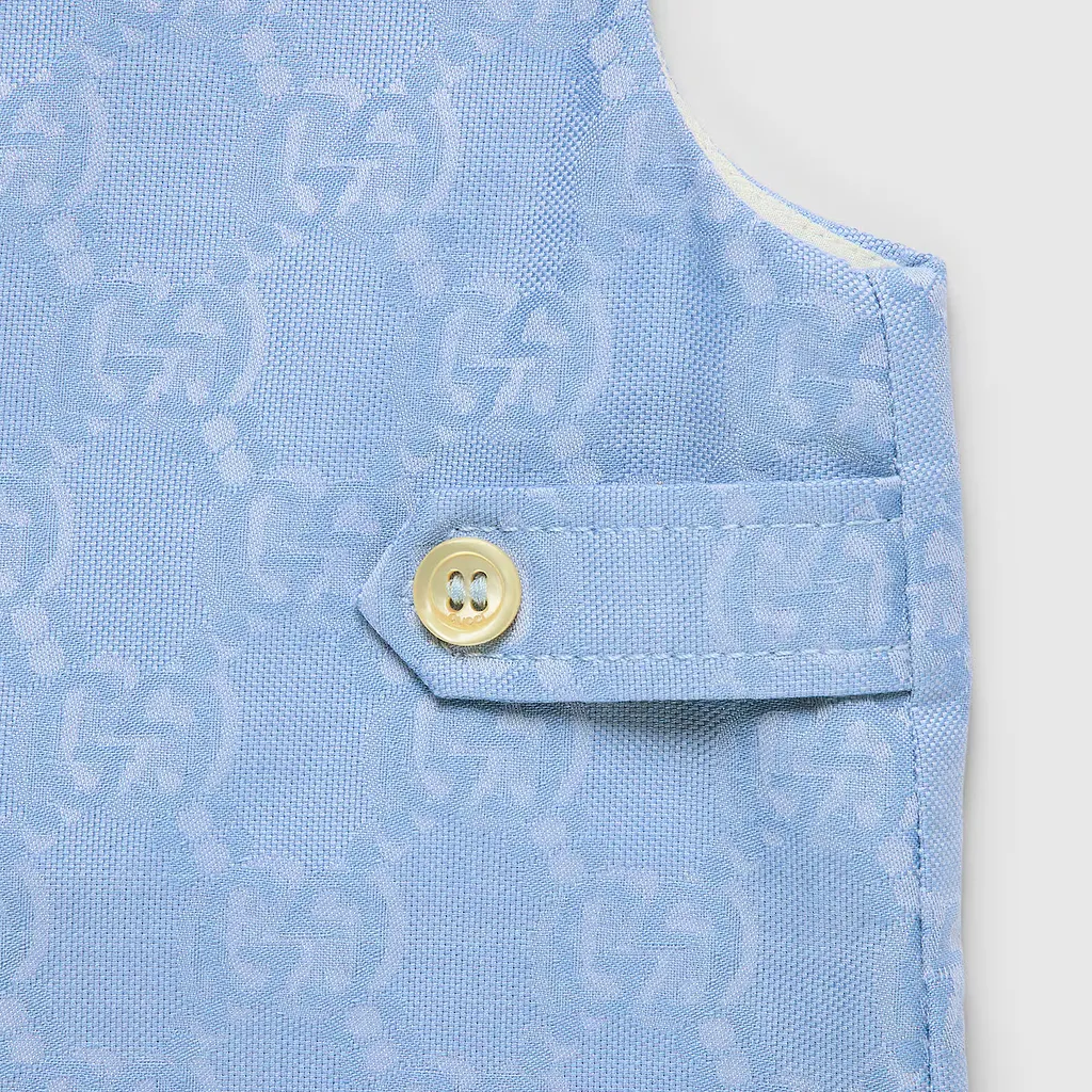 Baby Cotton Dungaree With Gg Shadow