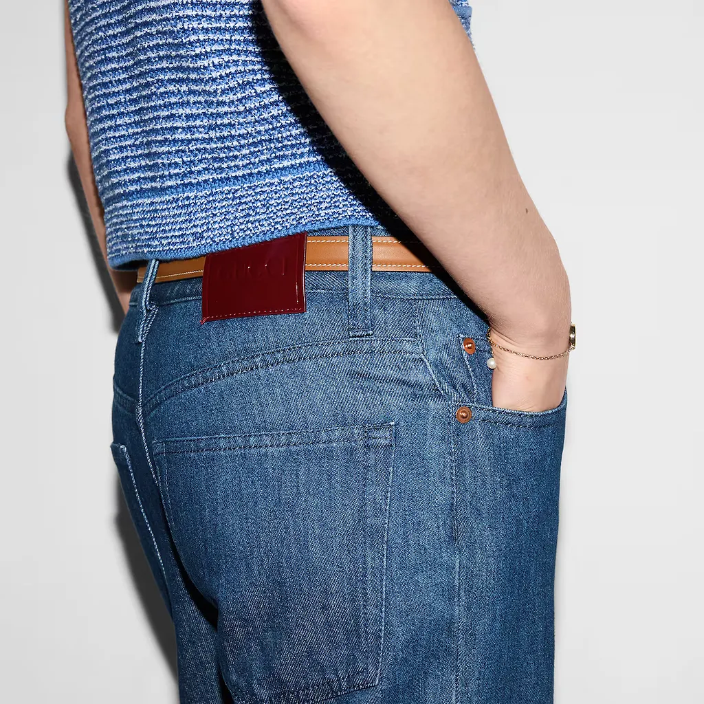 Straight Fit Denim Trousers