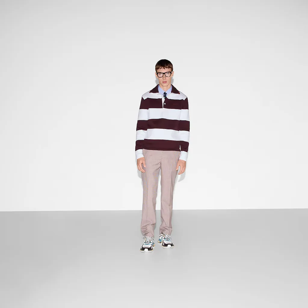 Embroidered Cotton Knit Polo Shirt