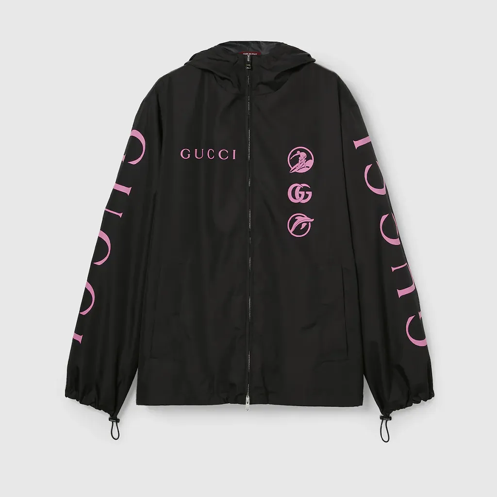 Printed Technical Poplin Jacket