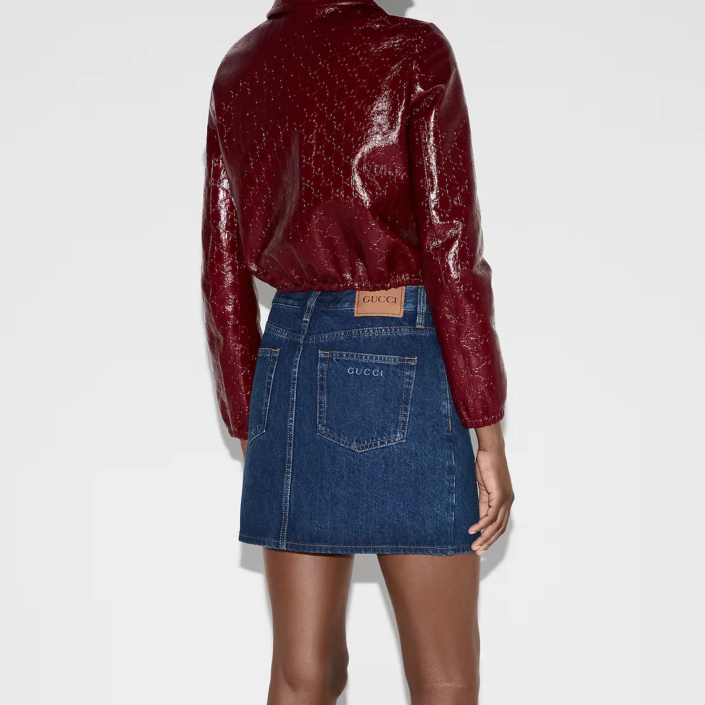 Regular Denim Skirt With Laser Logo