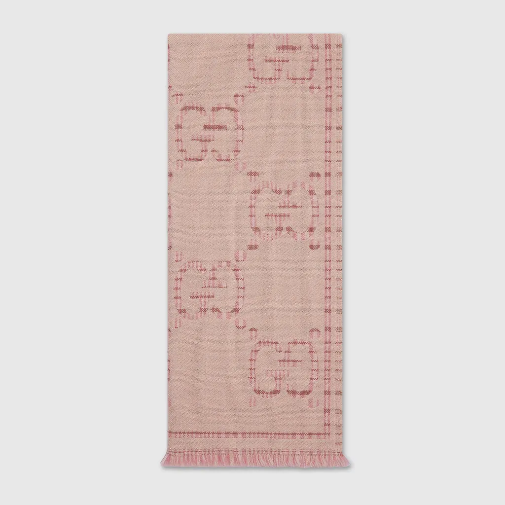 Check Gg Wool Jacquard Scarf