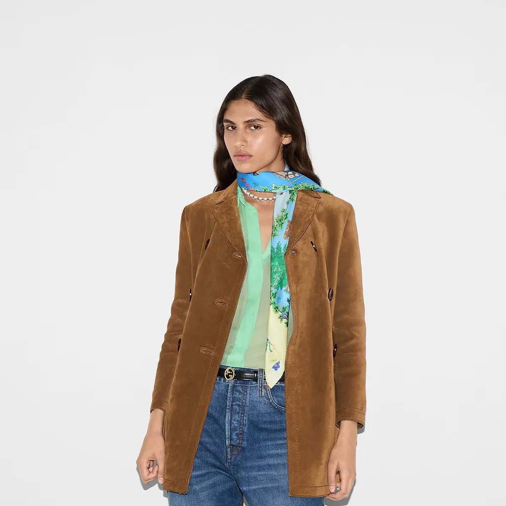 Allover Floral Print Silk Carré