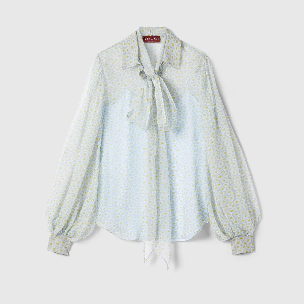 Printed Silk Chiffon Shirt