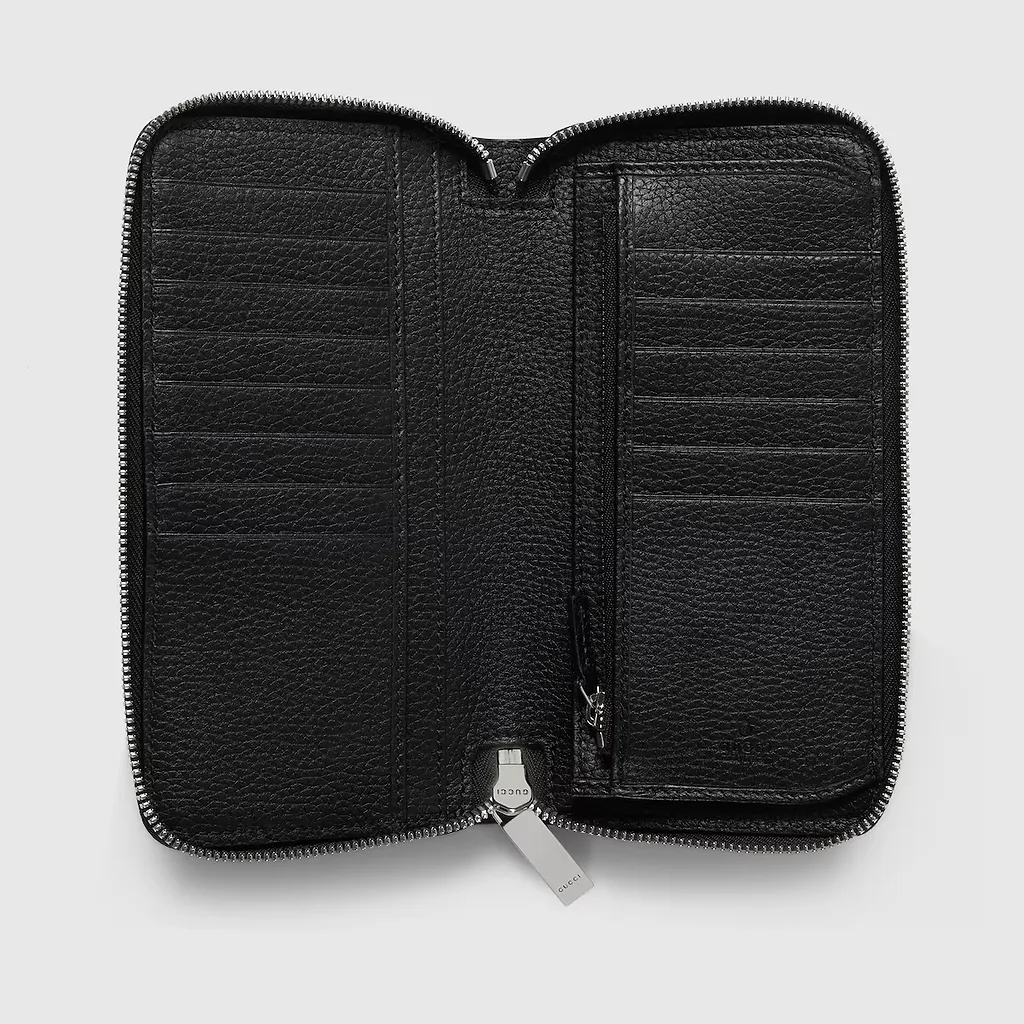Zip Around Wallet With Gucci Script