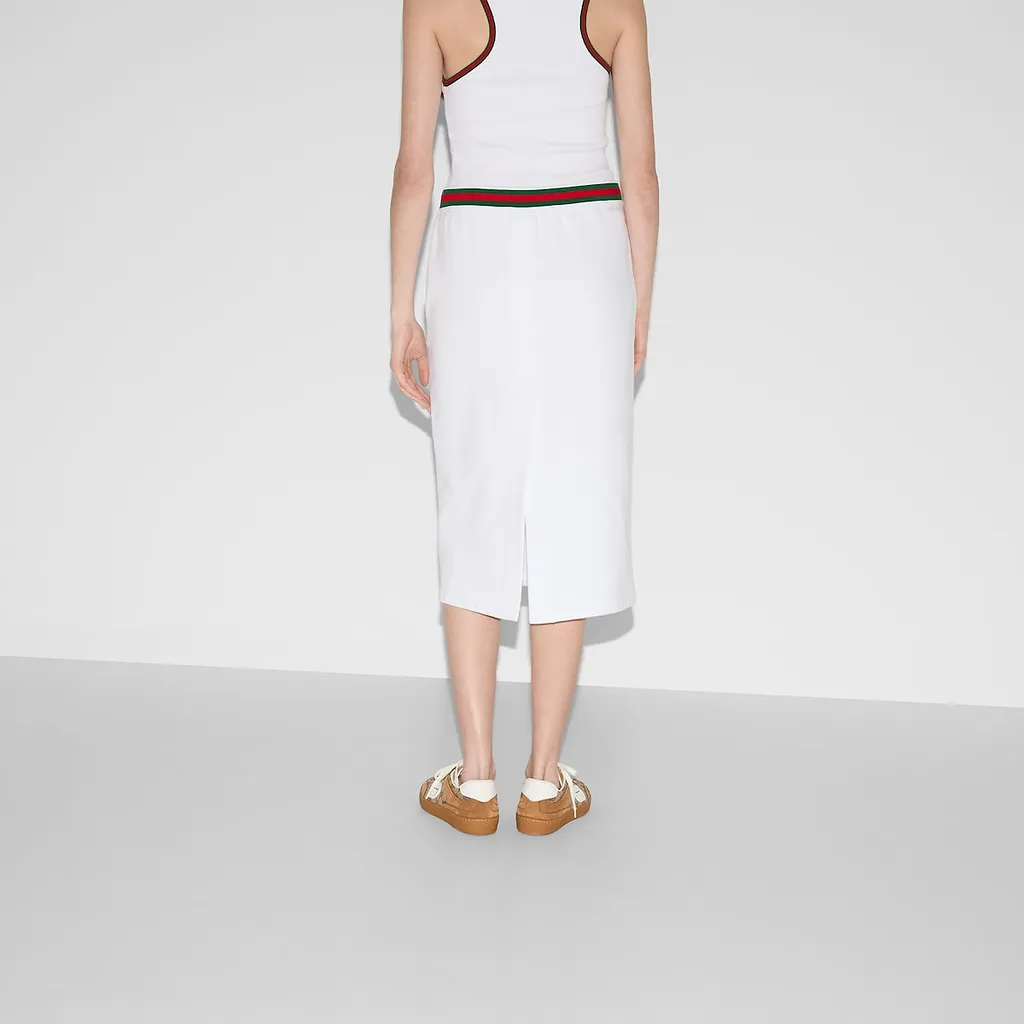 Cotton Jersey Skirt With Web