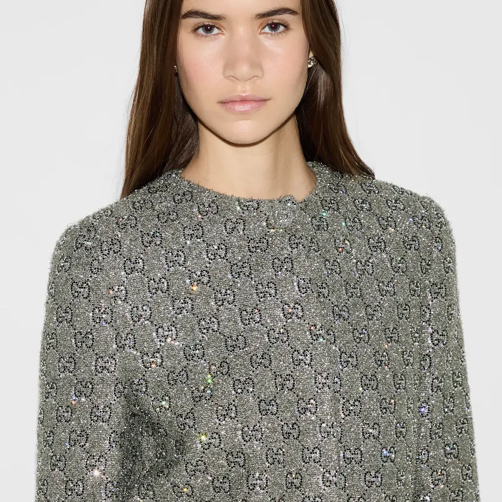 Embroidered Gg Wool Tweed Jacket