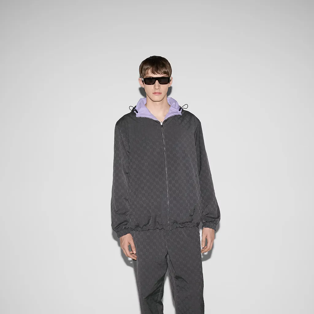 Reversible Gg Nylon Zip Jacket