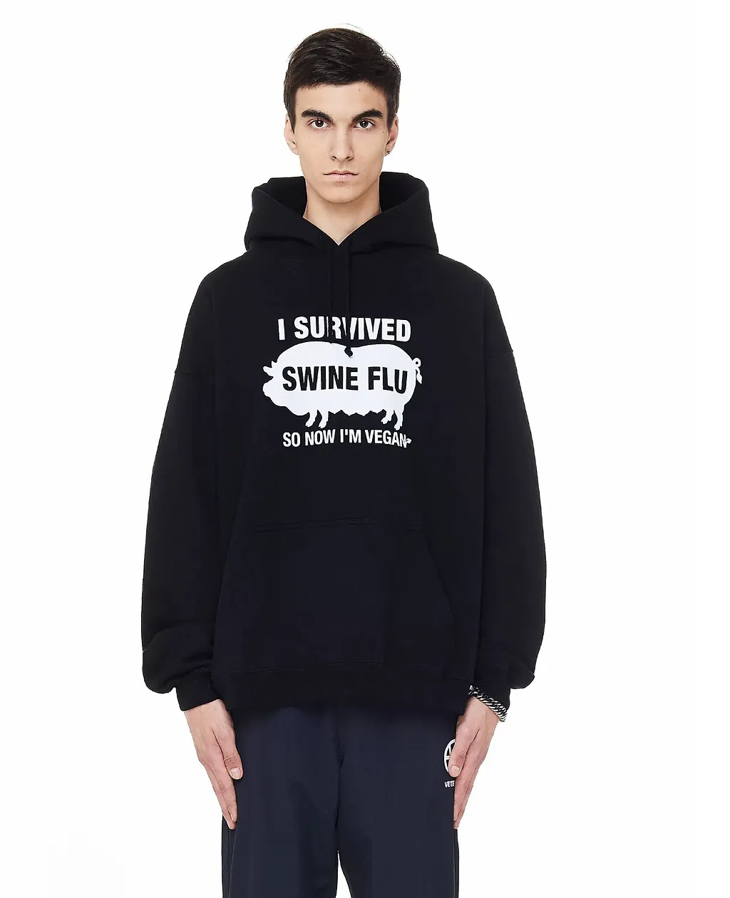 "I survived swine flu" Vegan Hoodie