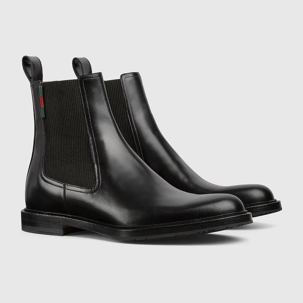 Ankle Boot With Leather Web