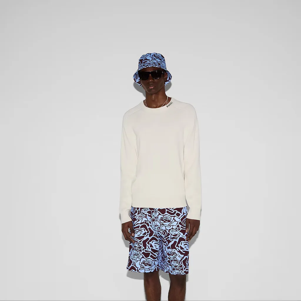 Silk Cotton Jumper With Intarsia