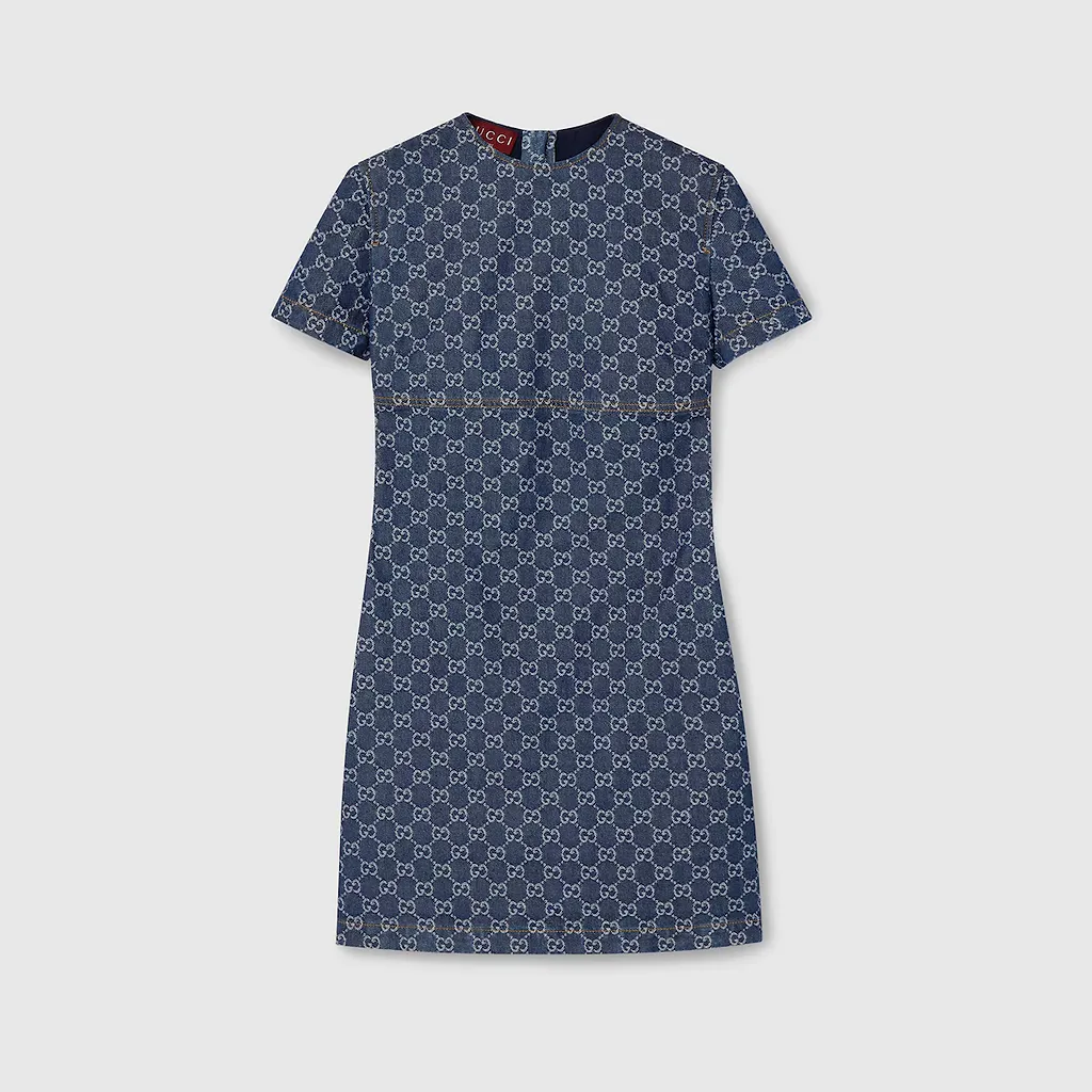 Gg Denim Jacquard Dress