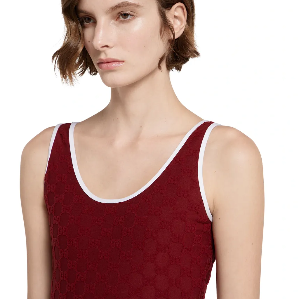 Gg Terrycloth Jersey Jacquard Swimsuit