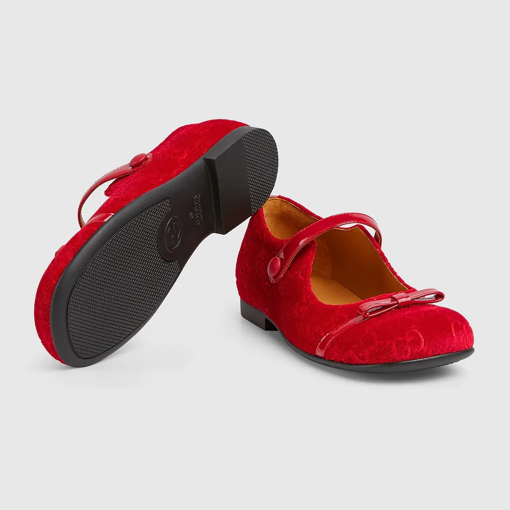 Children's Gg Ballet Flat With Bow