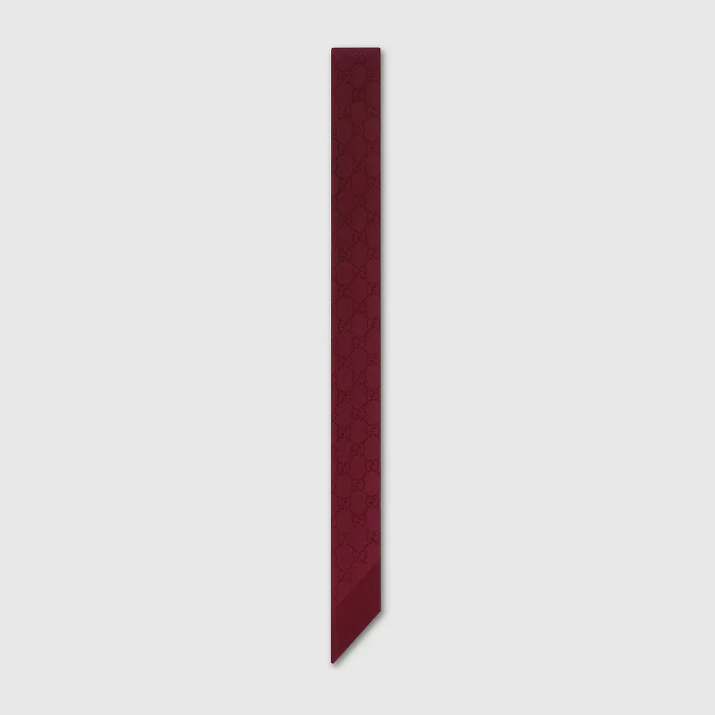 Gg Silk Jacquard Neck Bow