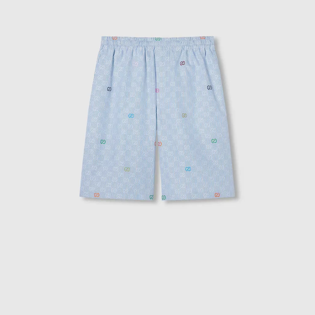 Striped Cotton Shorts