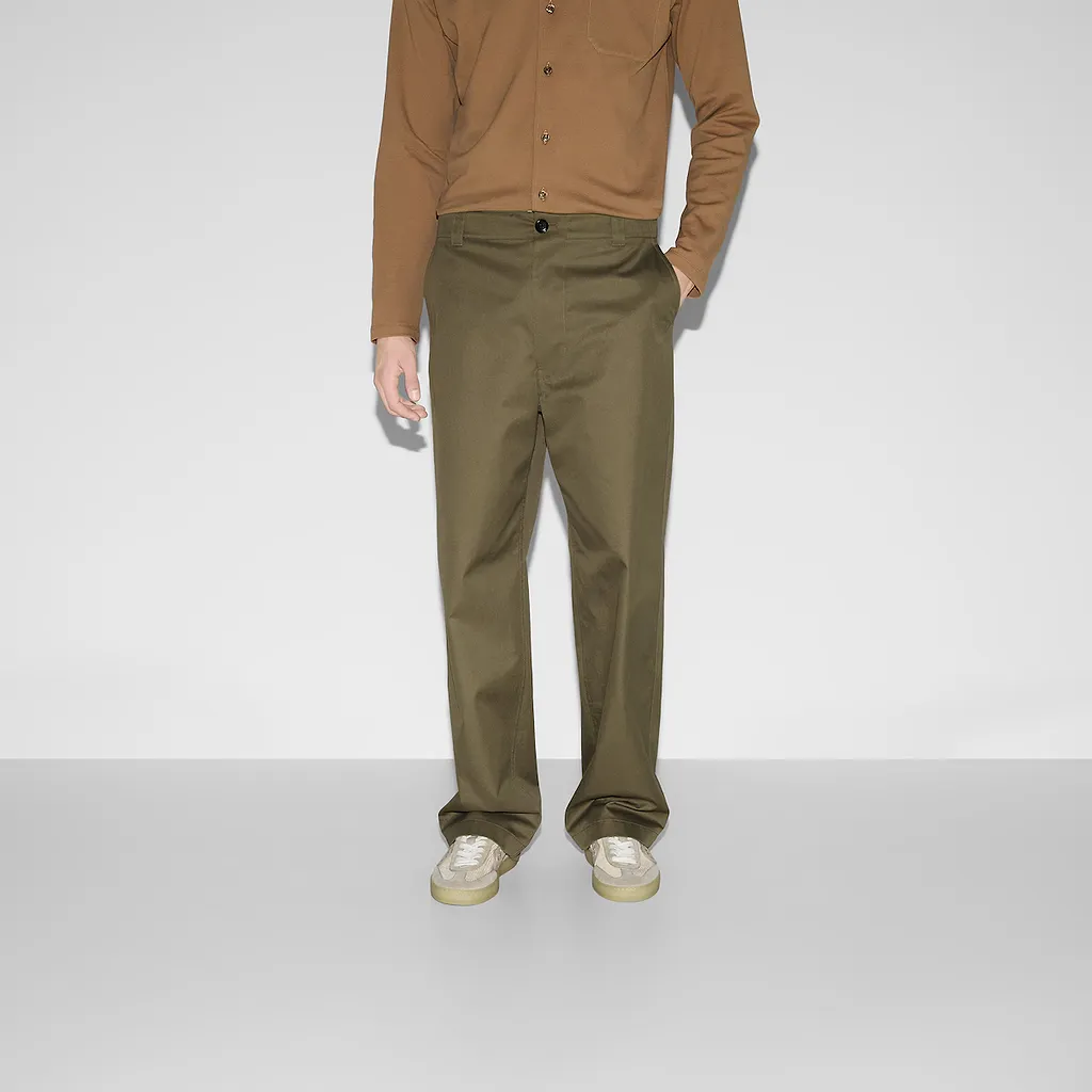 Cotton Twill Trousers With Web