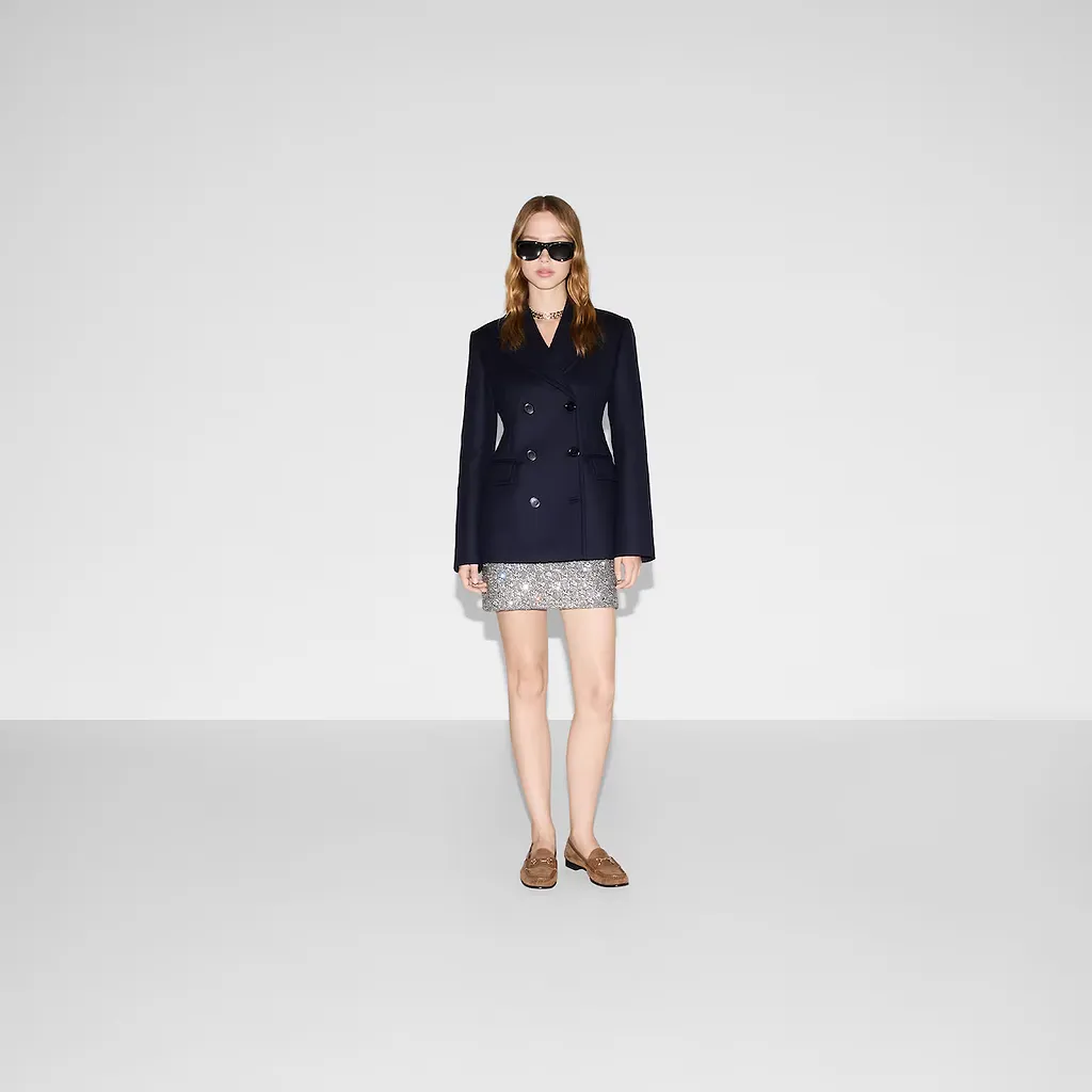 Embroidered Wool Coat
