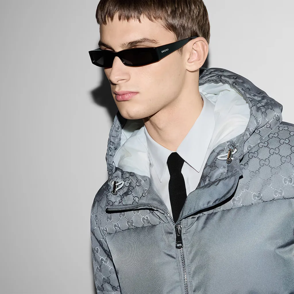 Gg Nylon Canvas Puffer Jacket