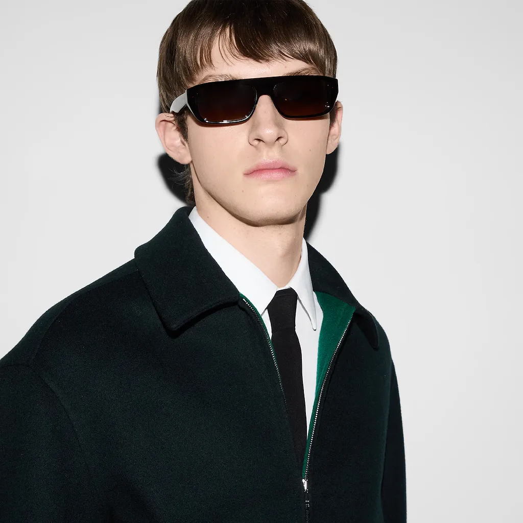 Wool Zip Jacket With Gucci Jacquard
