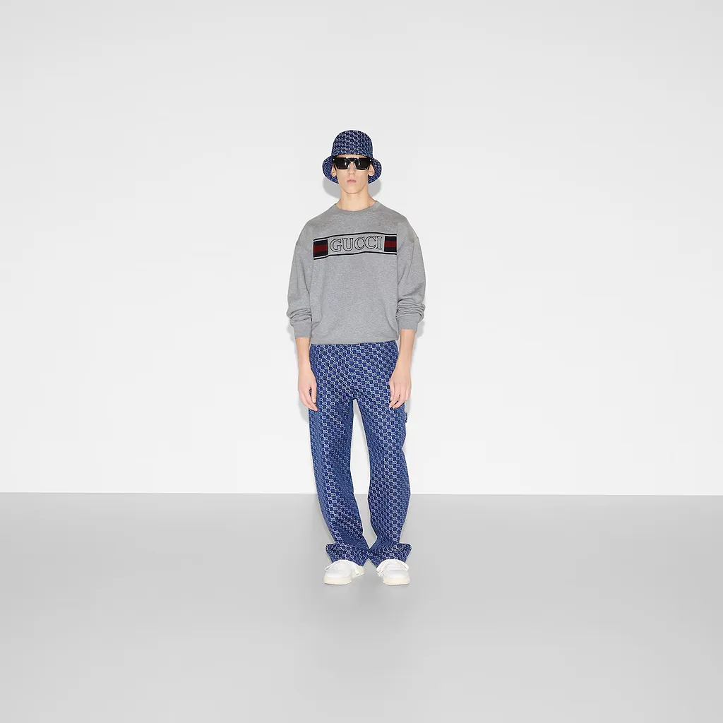 Cotton Jersey Sweatshirt With Embroidery