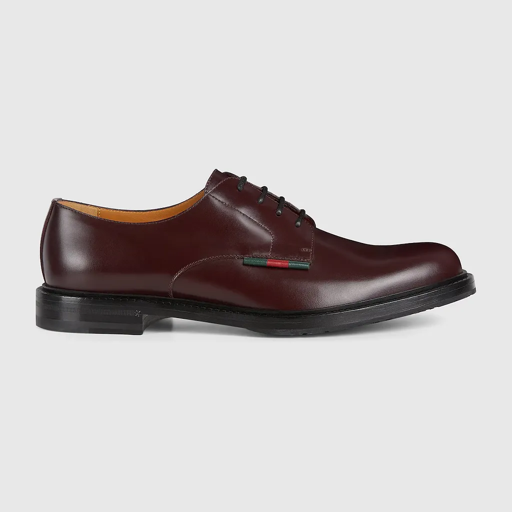 Lace-Up Shoe With Leather Web