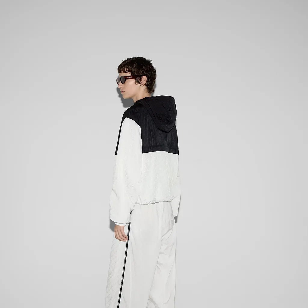 Gg Nylon Hooded Zip Jacket