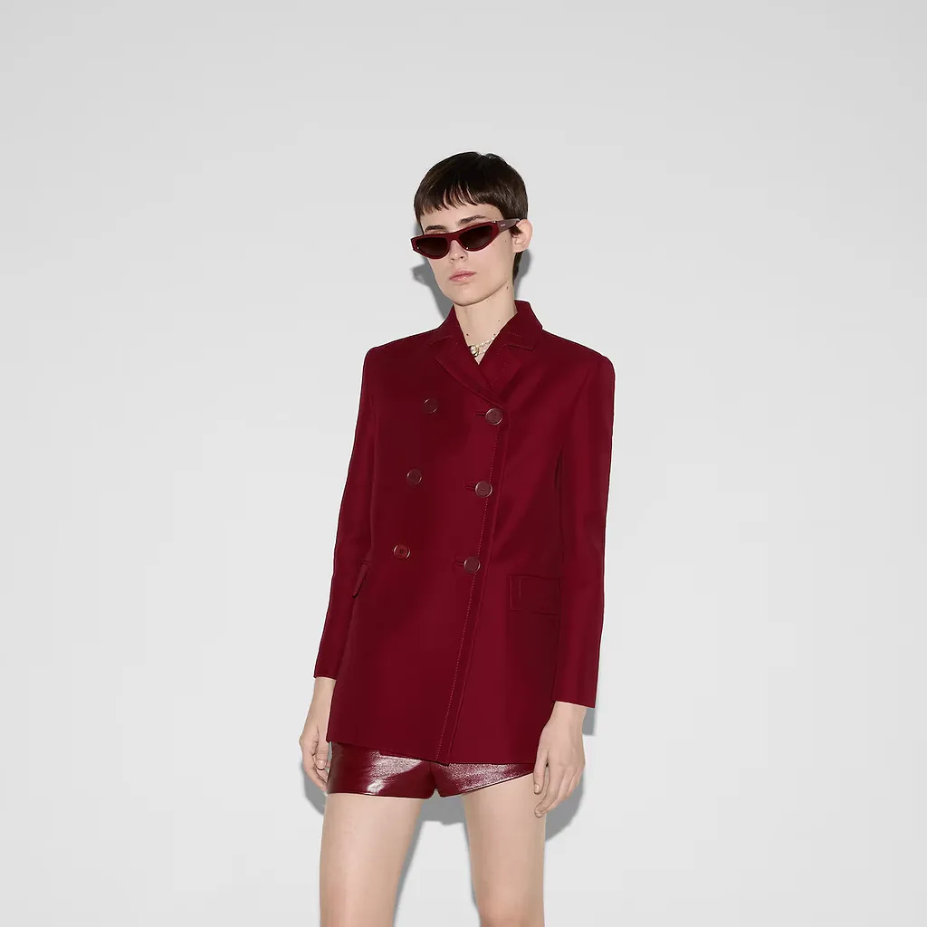 Wool Silk Cady Jacket With Martingale