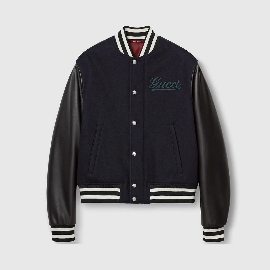 Wool And Leather Bomber Jacket