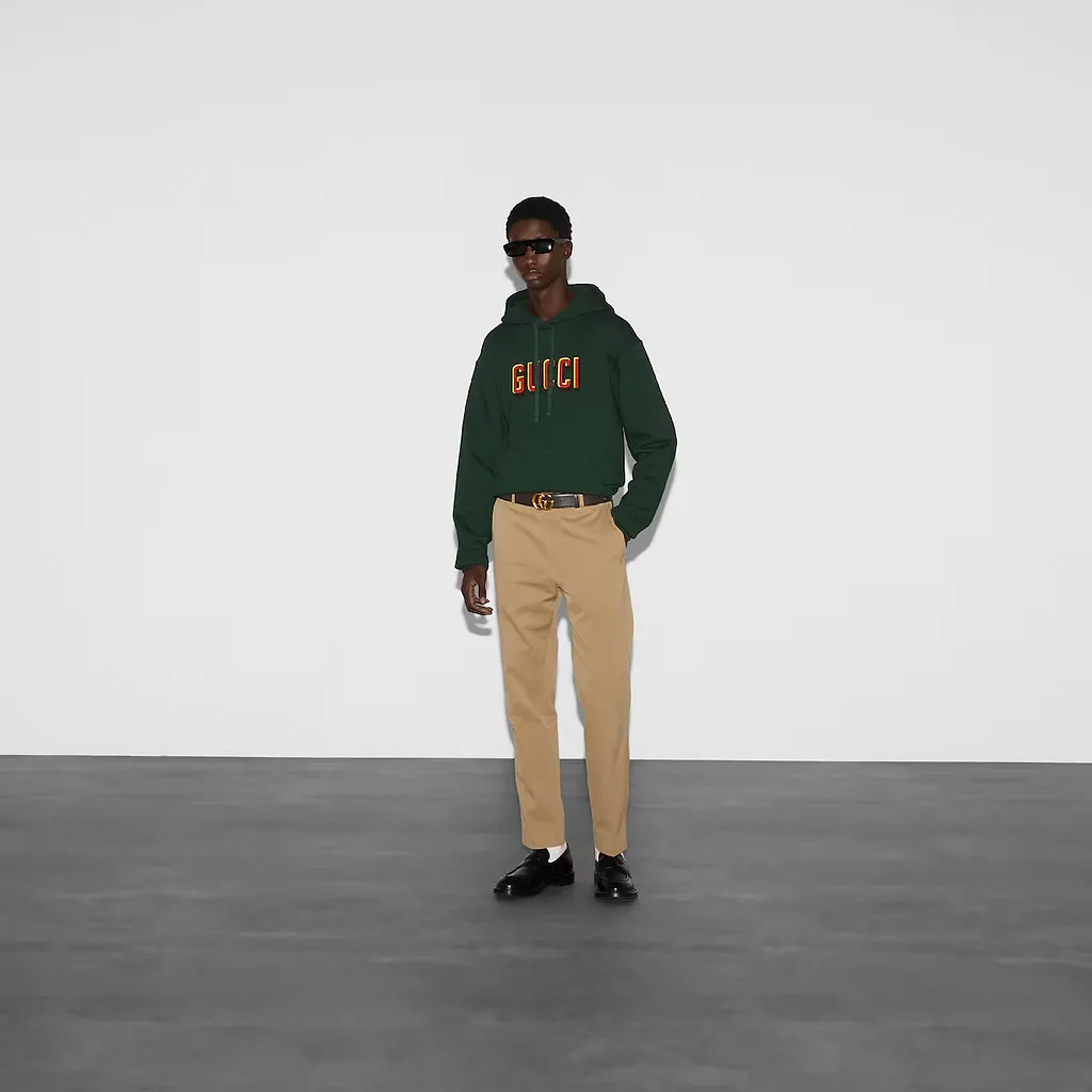 Printed Cotton Jersey Hooded Sweatshirt
